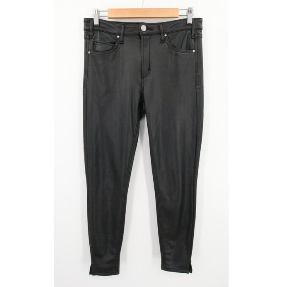 McGuire Denim Faux Leather Jeans Size 28 Black High Rise High Waisted Skinny